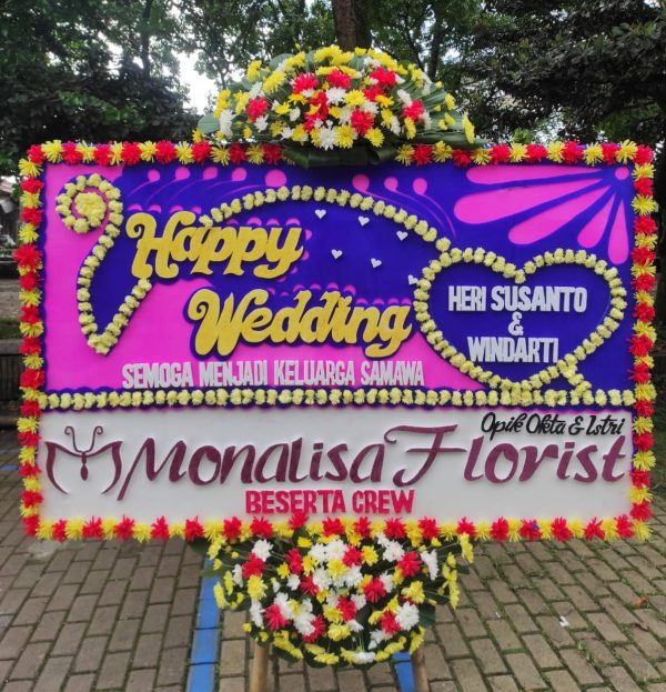 Bunga Papan Ucapan Happy Wedding Pernikahan Toko Bunga Monalisa Florist Bandung