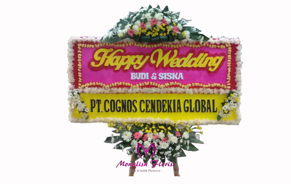 Bunga Papan Ucapan Happy Wedding Pernikahan Toko Bunga Monalisa Florist Bandung