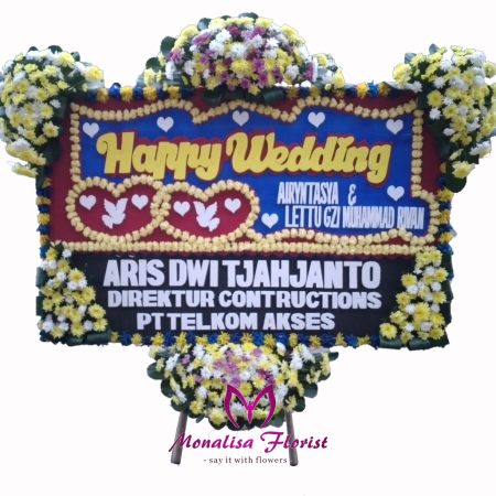 Bunga Papan Ucapan Happy Wedding Pernikahan Toko Bunga Monalisa Florist Bandung