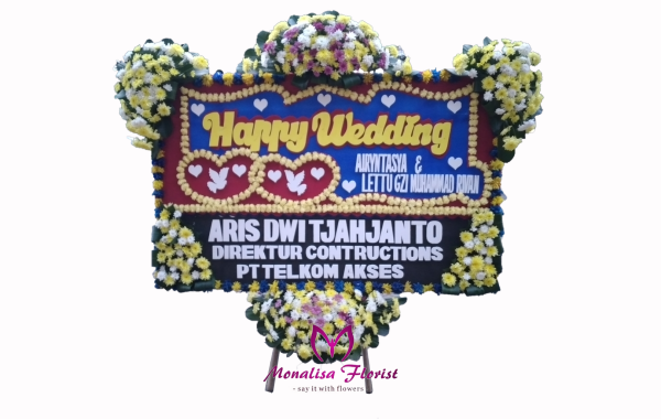 Bunga Papan Ucapan Happy Wedding Pernikahan Toko Bunga Monalisa Florist Bandung