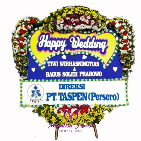 Bunga Papan Ucapan Happy Wedding Pernikahan Toko Bunga Monalisa Florist Bandung