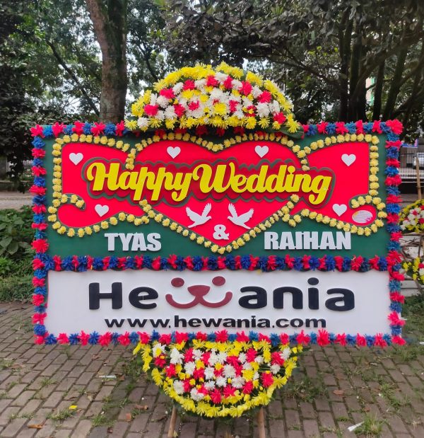 Bunga Papan Ucapan Happy Wedding Pernikahan Toko Bunga Monalisa Florist Bandung